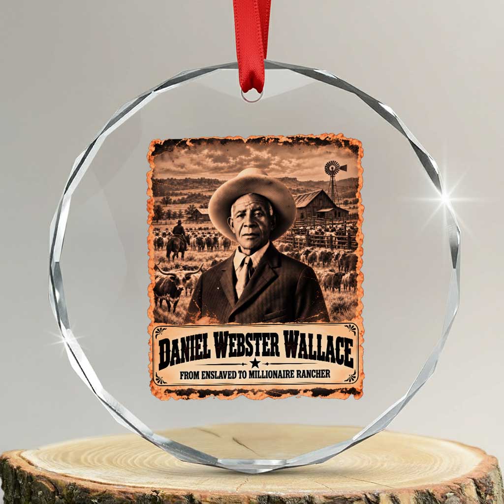 Daniel Webster Wallace Black Cowboy Crystal Glass Ornament Vintage Texas Millionaire Rancher Black History Month