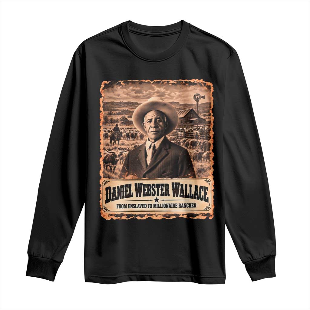 Daniel Webster Wallace Black Cowboy Long Sleeve Shirt Vintage Texas Millionaire Rancher Black History Month