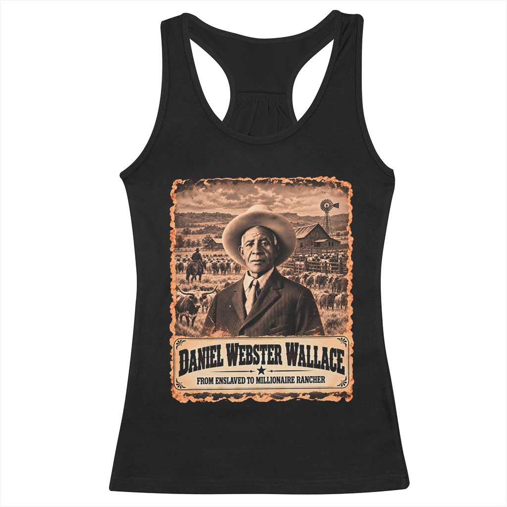 Daniel Webster Wallace Black Cowboy Racerback Tank Top Vintage Texas Millionaire Rancher Black History Month