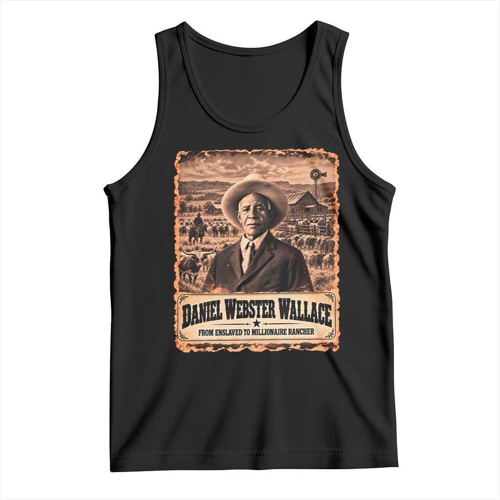 Daniel Webster Wallace Black Cowboy Tank Top Vintage Texas Millionaire Rancher Black History Month