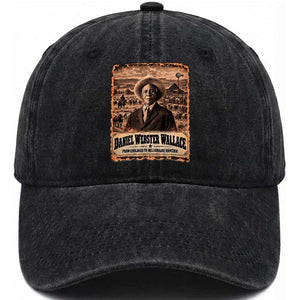Daniel Webster Wallace Black Cowboy Washed Cotton Baseball Cap Vintage Texas Millionaire Rancher Black History Month