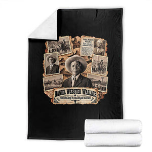 Daniel Webster Wallace Black History Month Millionaire Rancher Throw Blanket Vintage Western Black Cowboy Legend Graphic