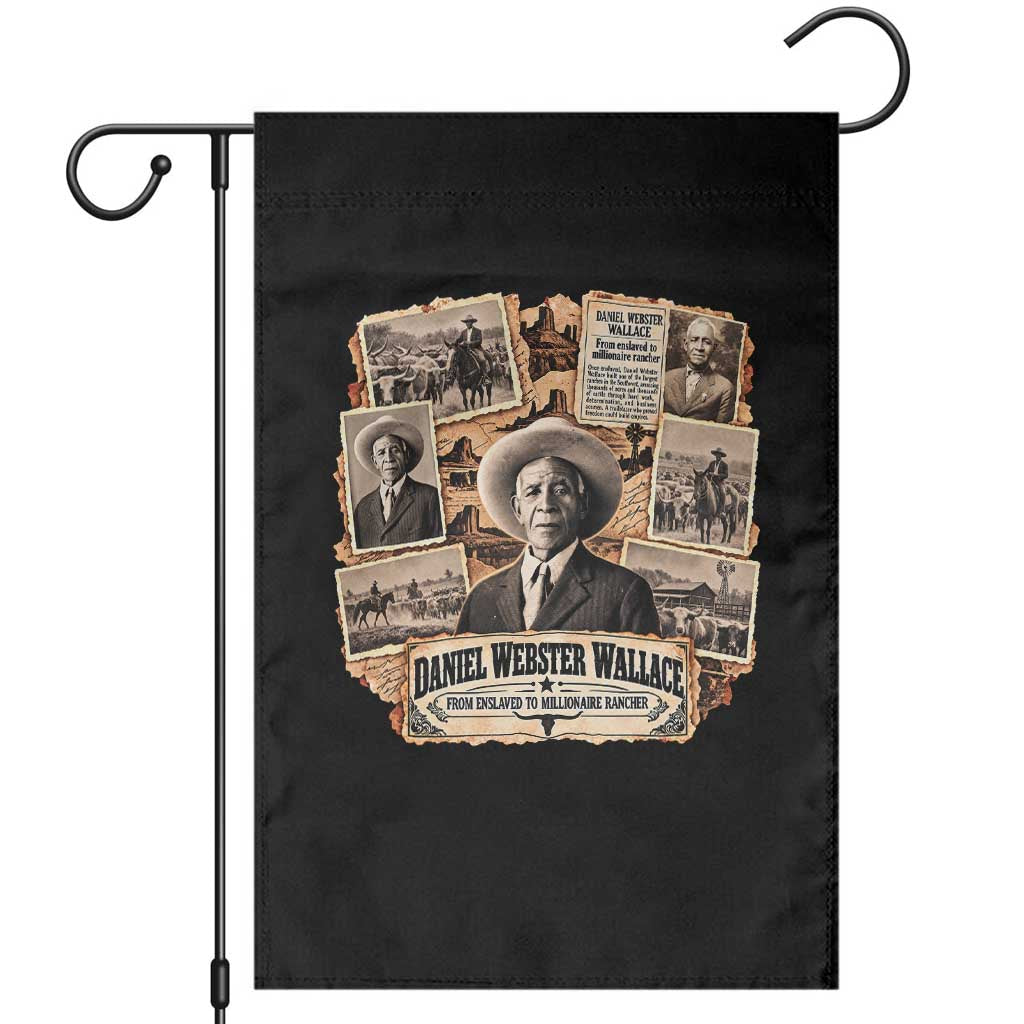 Daniel Webster Wallace Black History Month Millionaire Rancher Garden Flag Vintage Western Black Cowboy Legend Graphic