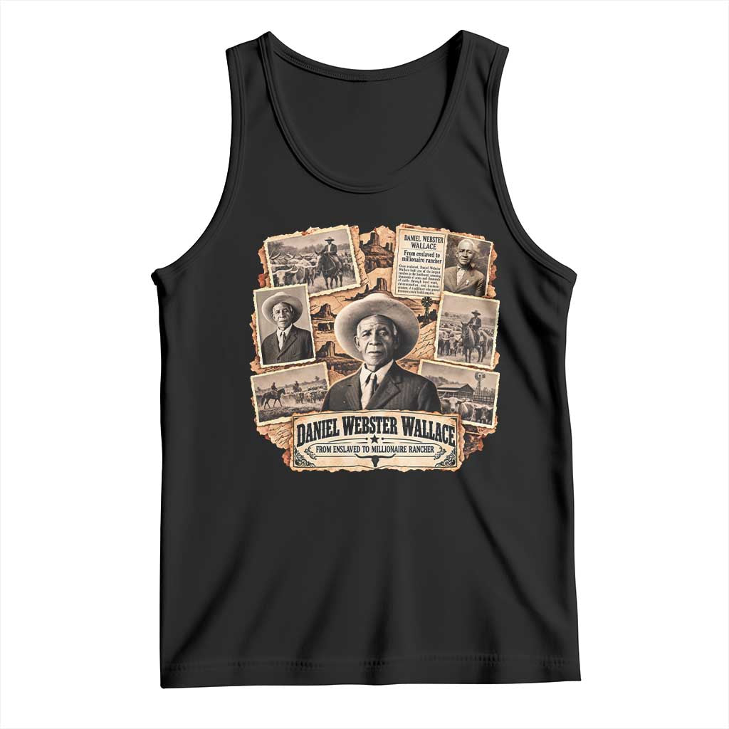 Daniel Webster Wallace Black History Month Millionaire Rancher Tank Top Vintage Western Black Cowboy Legend Graphic