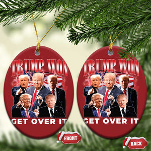 Trump Won 2024 Christmas Ornament Get Over It 45 47 President TS10 Oval Red Print Your Wear