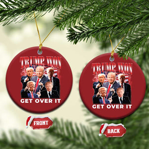 Trump Won 2024 Christmas Ornament Get Over It 45 47 President TS10 Circle Red Print Your Wear