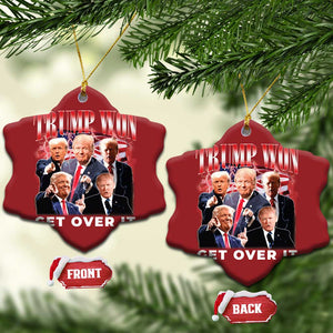 Trump Won 2024 Christmas Ornament Get Over It 45 47 President TS10 Snow Flake Red Print Your Wear