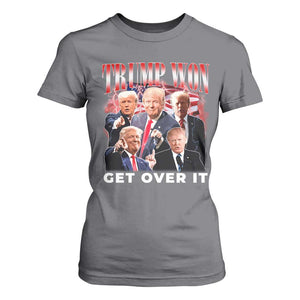 Trump Won 2024 T Shirt For Women Get Over It 45 47 President TS10 Charcoal Print Your Wear