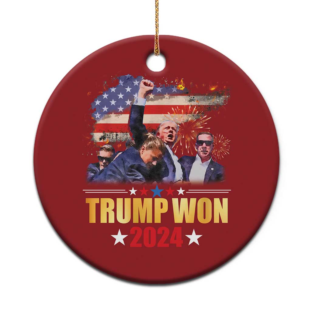 Trump Won 2024 Christmas Ornament President 45 47th Second Term US Flag TS10 Print Your Wear