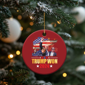 Trump Won 2024 Christmas Ornament President 45 47th Second Term US Flag TS10 Print Your Wear