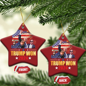 Trump Won 2024 Christmas Ornament President 45 47th Second Term US Flag TS10 Star Red Print Your Wear