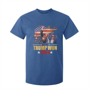 Trump Won 2024 T Shirt For Kid President 45 47th Second Term US Flag TS10 Royal Blue Print Your Wear