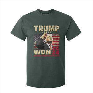 Trump 2024 T Shirt For Kid He Won Greatest Return In History TS10 Dark Forest Green Print Your Wear