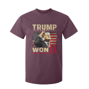 Trump 2024 T Shirt For Kid He Won Greatest Return In History TS10 Maroon Print Your Wear