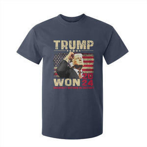 Trump 2024 T Shirt For Kid He Won Greatest Return In History TS10 Navy Print Your Wear