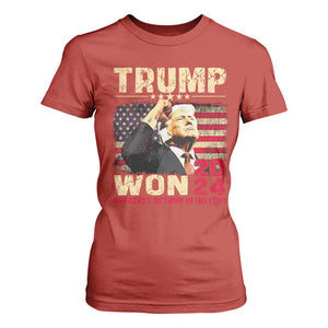 Trump 2024 T Shirt For Women He Won Greatest Return In History TS10 Red Print Your Wear