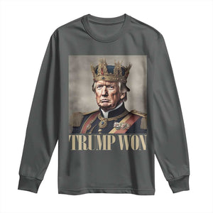 Trump Take America Back Long Sleeve Shirt King Trump Won Get Over It 2024 TS10 Dark Heather Print Your Wear