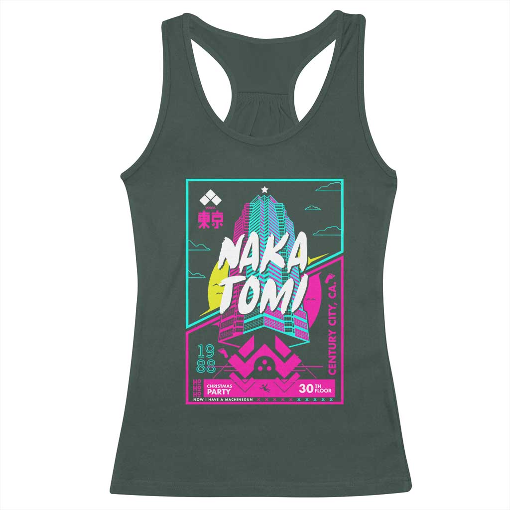 Nakatomi Plaza Racerback Tank Top Party 1988 Christmas Jumper Xmas Funny 80's Die Movie Bruce TS10 Dark Forest Green Print Your Wear