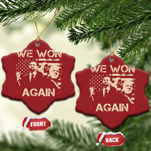 Trump Vance We Won 2024 Christmas Ornament Victory President 47 American Flag TS10 Snow Flake Red Print Your Wear