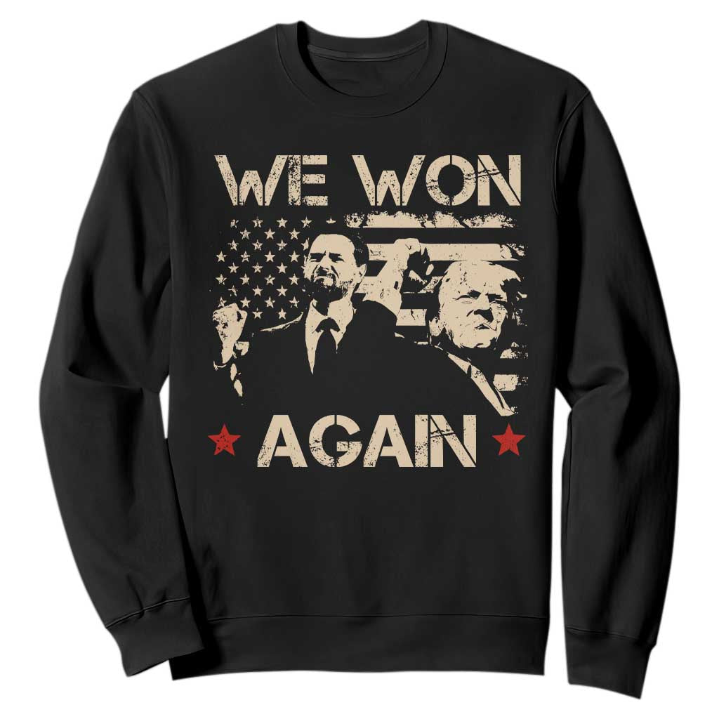 Trump Vance We Won 2024 Sweatshirt Victory President 47 American Flag TS10 Black Print Your Wear