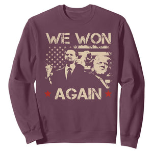 Trump Vance We Won 2024 Sweatshirt Victory President 47 American Flag TS10 Maroon Print Your Wear