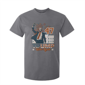 Trump Won 2024 T Shirt For Kid 45 47Th President White House Usa Flag TS10 Charcoal Print Your Wear