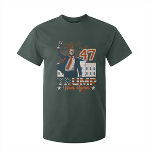 Trump Won 2024 T Shirt For Kid 45 47Th President White House Usa Flag TS10 Dark Forest Green Print Your Wear