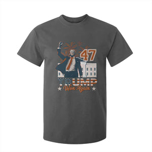 Trump Won 2024 T Shirt For Kid 45 47Th President White House Usa Flag TS10 Dark Heather Print Your Wear