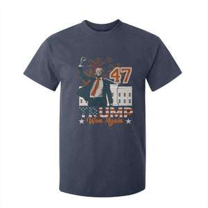 Trump Won 2024 T Shirt For Kid 45 47Th President White House Usa Flag TS10 Navy Print Your Wear