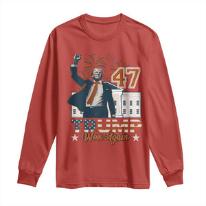 Trump Won 2024 Long Sleeve Shirt 45 47Th President White House Usa Flag TS10 Red Print Your Wear