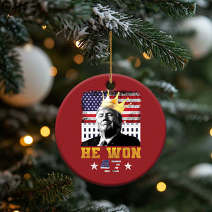 Trump Won 2024 Christmas Ornament He Won President 47th Of White HouseAmerican Flag TS10 Print Your Wear