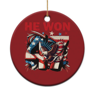 Trump Won Christmas Ornament 47 President 2024 US Election Eagle American Flag TS10 Print Your Wear