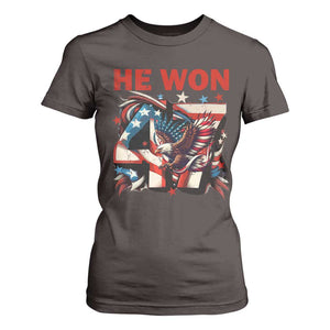 Trump Won T Shirt For Women 47 President 2024 US Election Eagle American Flag TS10 Dark Chocolate Print Your Wear