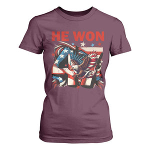 Trump Won T Shirt For Women 47 President 2024 US Election Eagle American Flag TS10 Maroon Print Your Wear