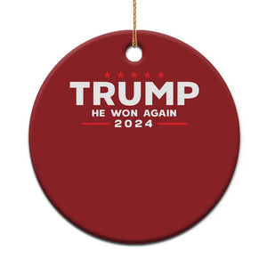 Donald Trump 2024 Christmas Ornament He Won Again TS10 Print Your Wear