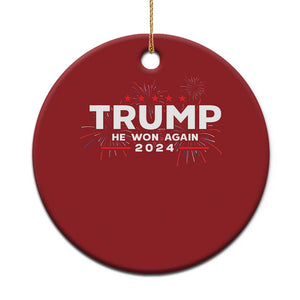 Trump 2024 Christmas Ornament He Won Again TS10 Print Your Wear