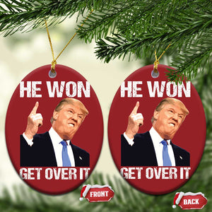 Trump Won 2024 Christmas Ornament Get Over It 45 47th President TS10 Oval Red Print Your Wear