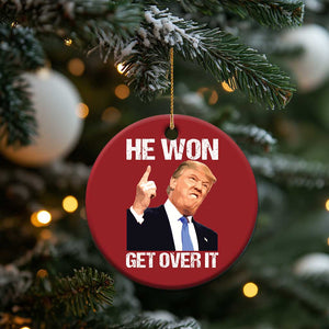 Trump Won 2024 Christmas Ornament Get Over It 45 47th President TS10 Print Your Wear