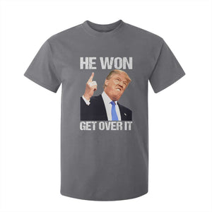 Trump Won 2024 T Shirt For Kid Get Over It 45 47th President TS10 Charcoal Print Your Wear