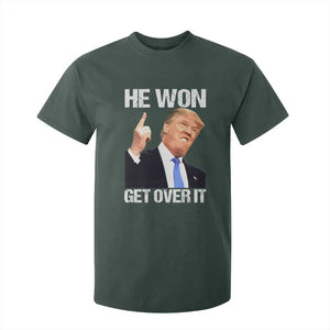 Trump Won 2024 T Shirt For Kid Get Over It 45 47th President TS10 Dark Forest Green Print Your Wear