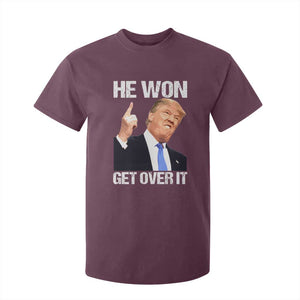 Trump Won 2024 T Shirt For Kid Get Over It 45 47th President TS10 Maroon Print Your Wear