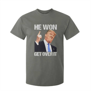 Trump Won 2024 T Shirt For Kid Get Over It 45 47th President TS10 Military Green Print Your Wear