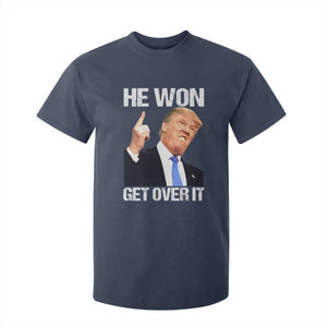 Trump Won 2024 T Shirt For Kid Get Over It 45 47th President TS10 Navy Print Your Wear