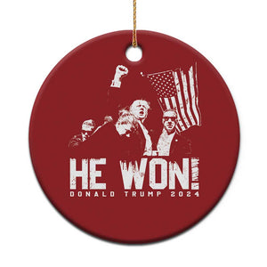 Donald Trump Won 2024 Christmas Ornament He Won Fear Not American Hero Fight Fight Fight TS10 Print Your Wear