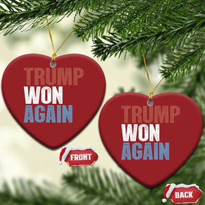 Trump Won Again 2024 Christmas Ornament Retro 45 47 President Vintage 4547 TS10 Heart Red Print Your Wear