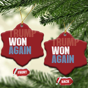 Trump Won Again 2024 Christmas Ornament Retro 45 47 President Vintage 4547 TS10 Snow Flake Red Print Your Wear