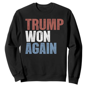 Trump Won Again 2024 Sweatshirt Retro 45 47 President Vintage 4547 TS10 Black Print Your Wear