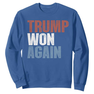 Trump Won Again 2024 Sweatshirt Retro 45 47 President Vintage 4547 TS10 Royal Blue Print Your Wear