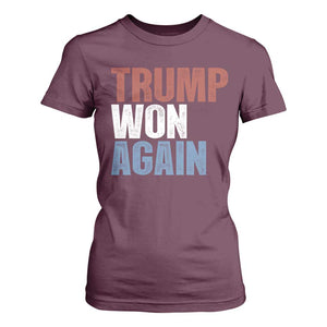 Trump Won Again 2024 T Shirt For Women Retro 45 47 President Vintage 4547 TS10 Maroon Print Your Wear