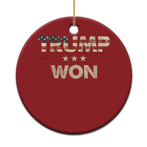 Trump Won 2024 Christmas Ornament Retro 45 47 Vintage American Flag TS10 Print Your Wear